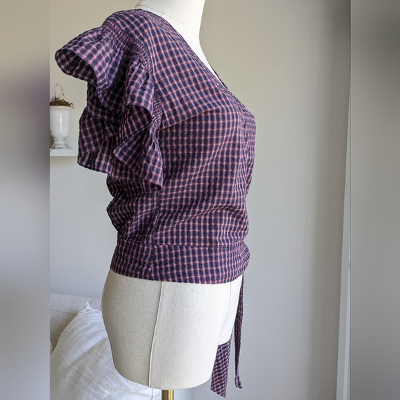 Madewell Flutter Sleeve Side-Tie Wrap Top - Picture 4 of 9